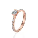 Pierścionek z różowego złota z diamentami AJPZ_085